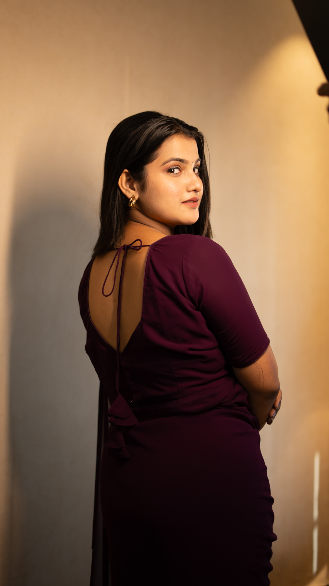 Garmica Magenta Georgette Ready to Wear Saree