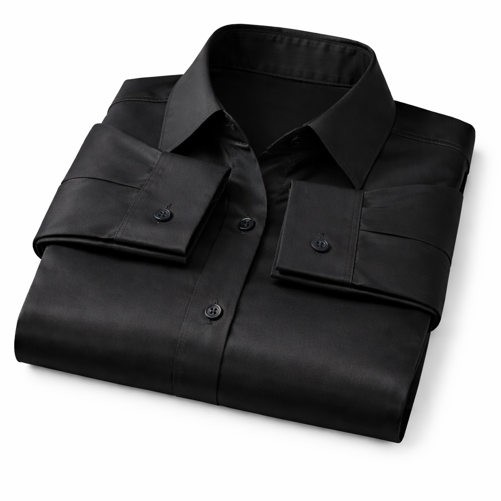 Black Glace Cotton Formal Shirt for Women | Premium Office Wear Shirt