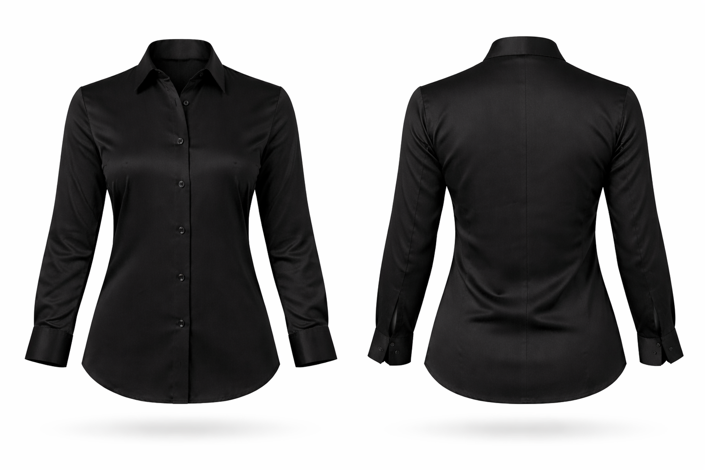 Black Glace Cotton Formal Shirt for Women | Premium Office Wear Shirt