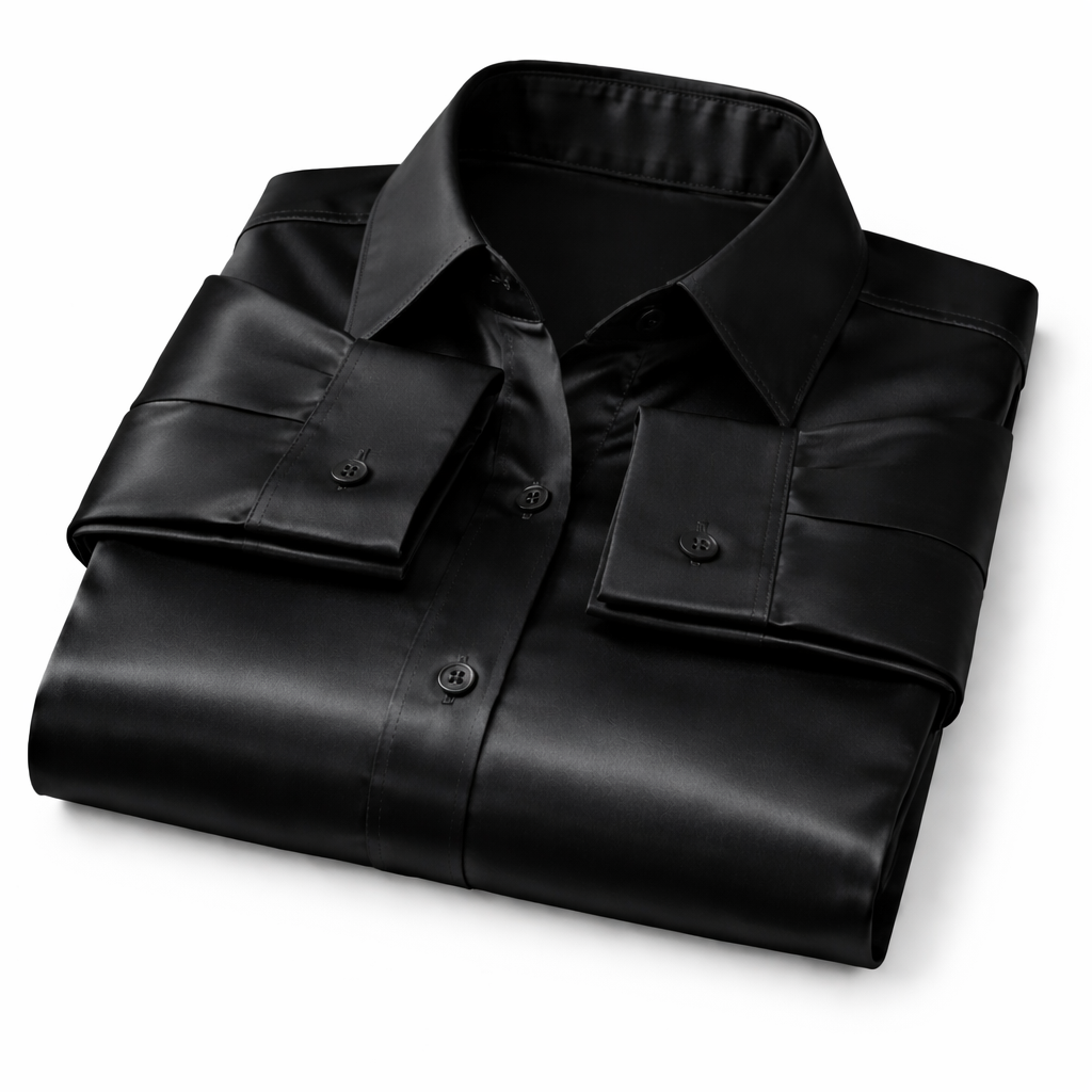 Black Satin Shirt for Women – Luxury Formal & Evening Wear