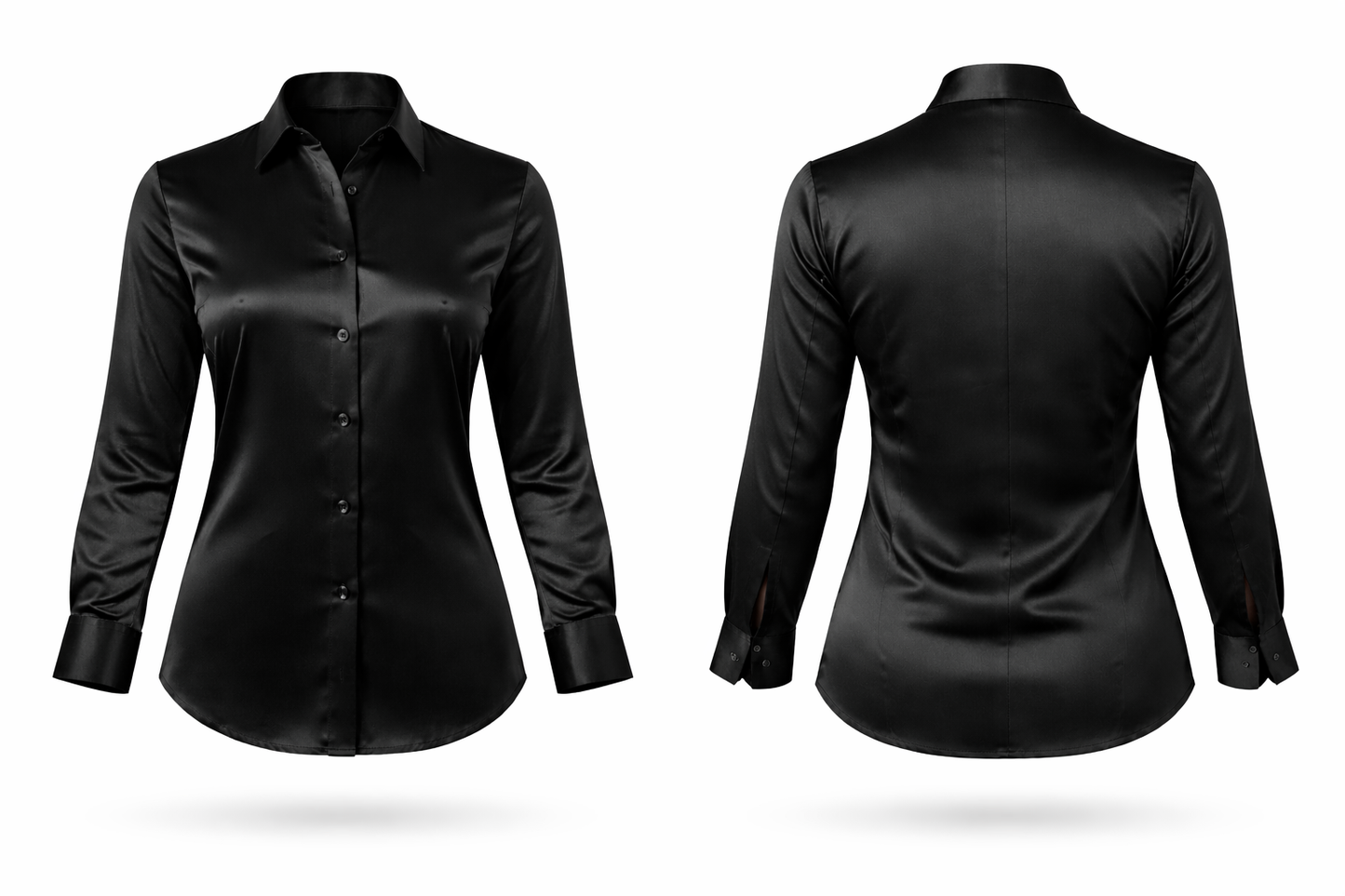 Black Satin Shirt for Women – Luxury Formal & Evening Wear