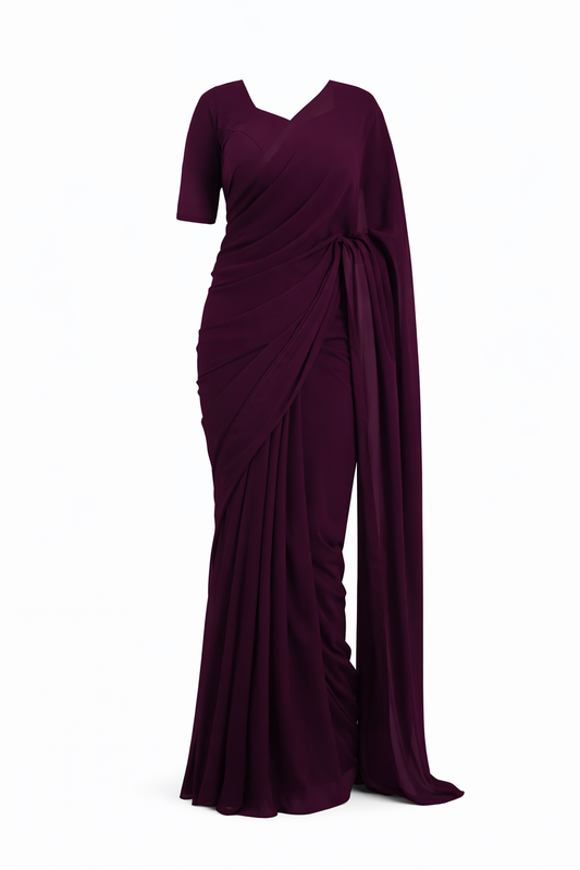Signature Magenta Georgette Ready to Wear Saree