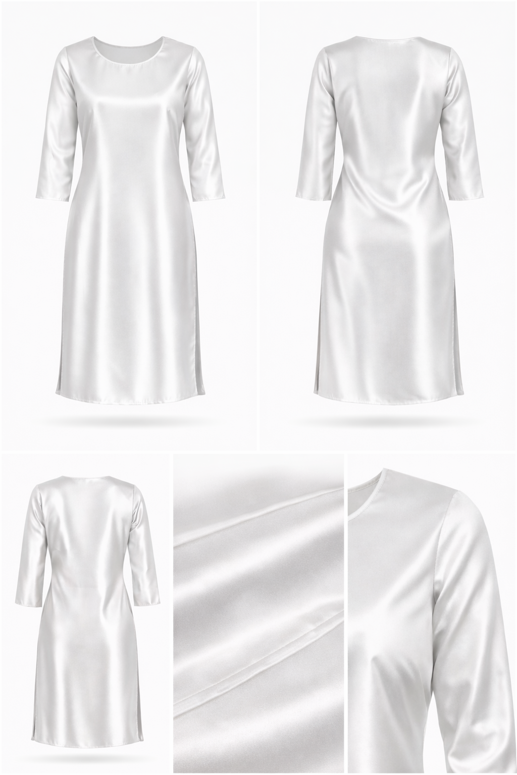 Signature White Satin Kurti