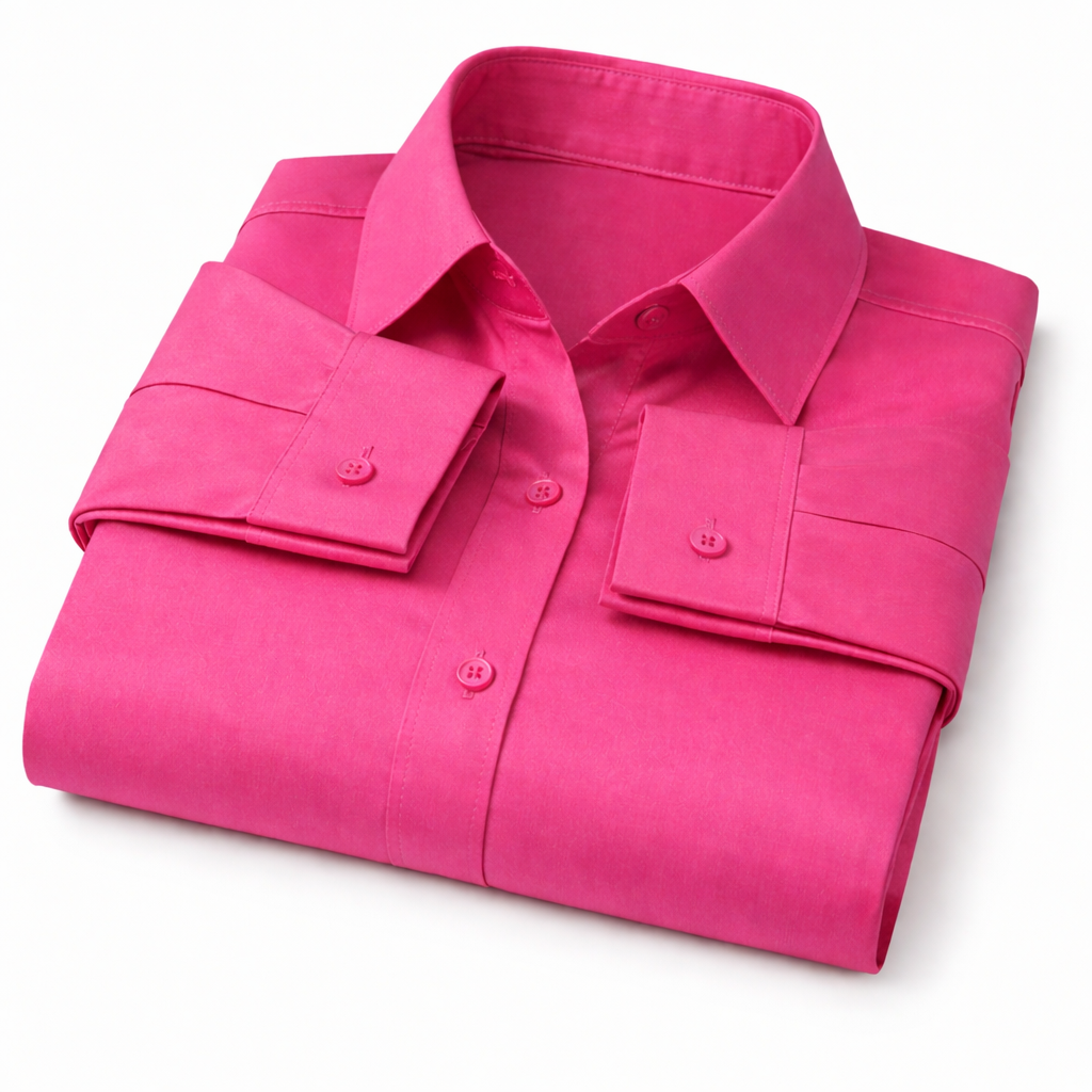 Women’s Hot Pink Formal Glace Cotton Shirt
