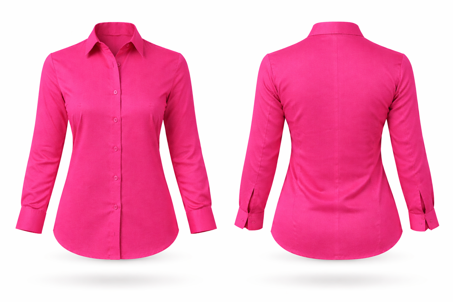Women’s Hot Pink Formal Glace Cotton Shirt