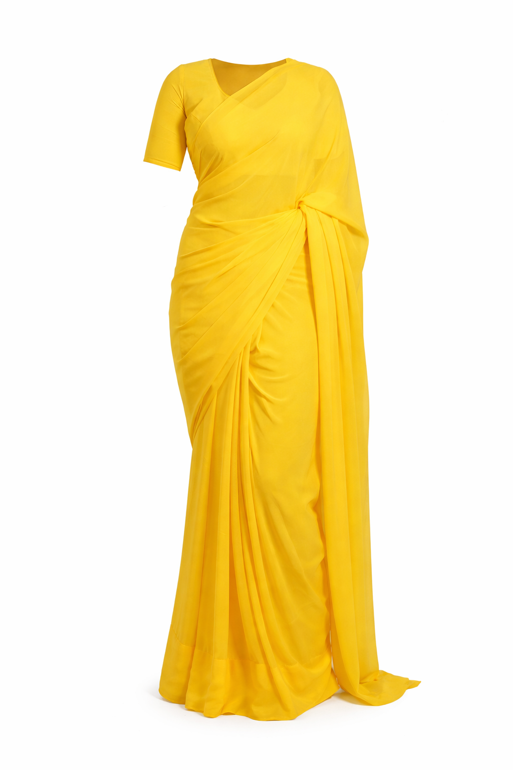 Signature Yellow Georgette Ready to Wear Saree