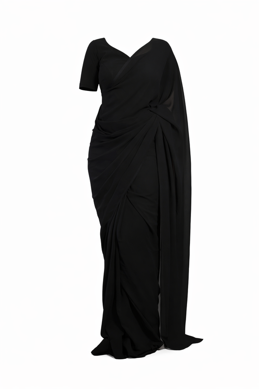 Signature Black Georgette Ready to Wear Saree