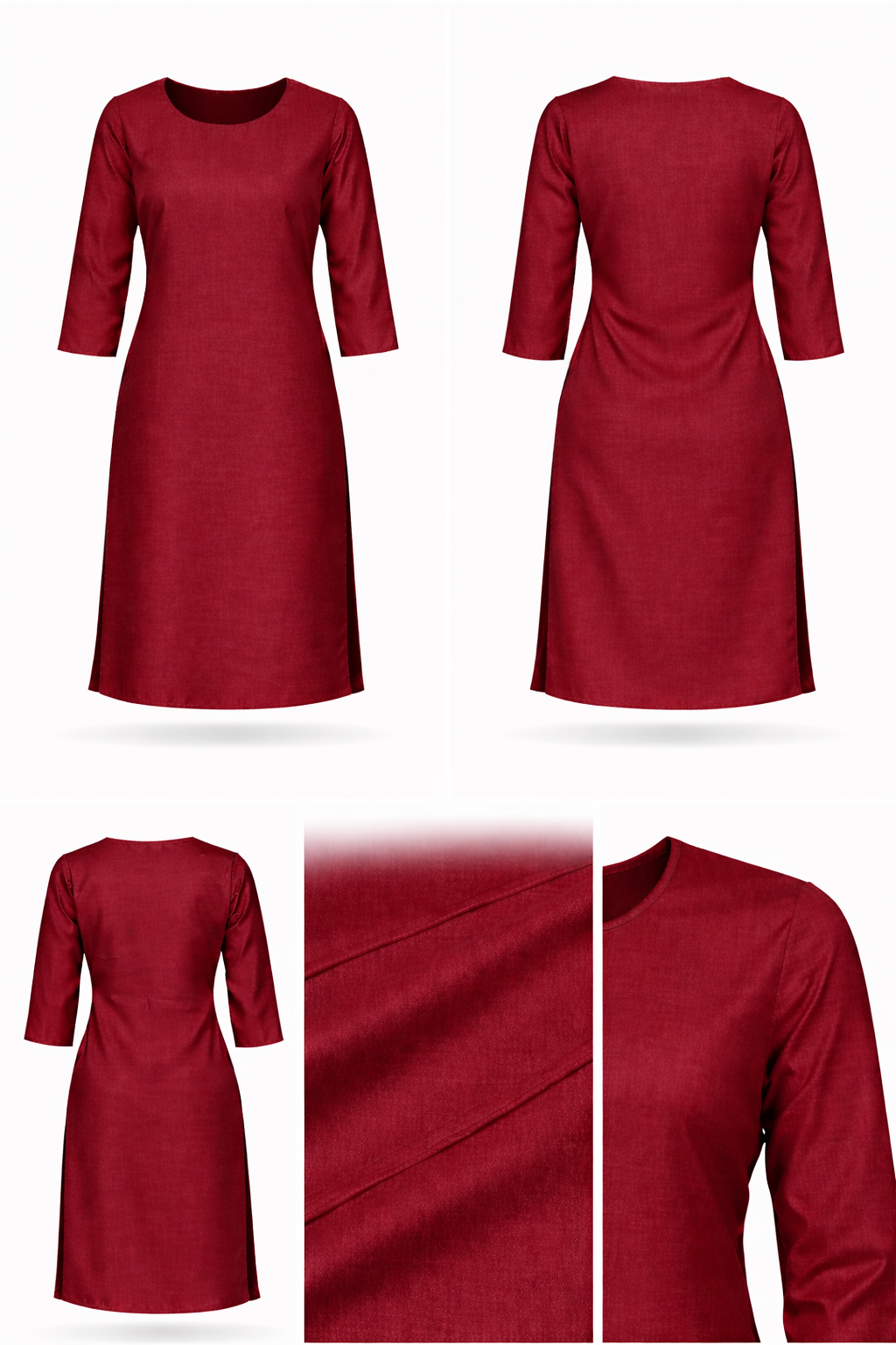 Maroon Glace Cotton Kurti