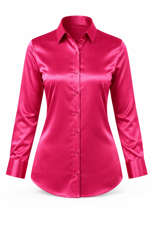 Luxury Pink Satin Shirt