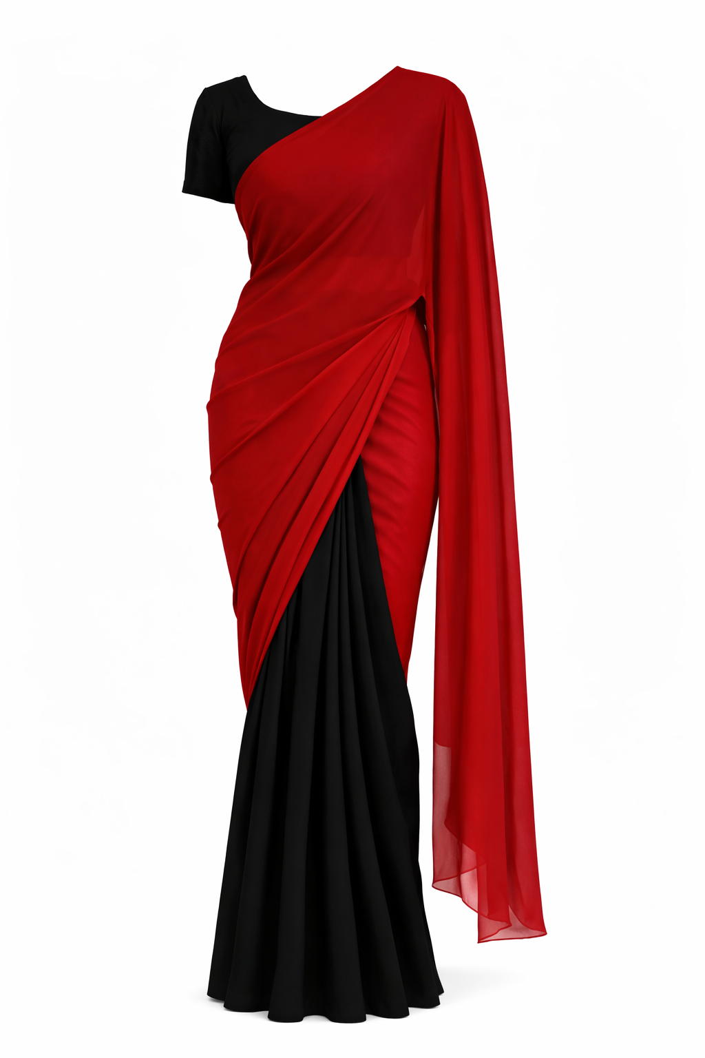 Scarlet Eclipse Georgette Ready-to-Wear Saree