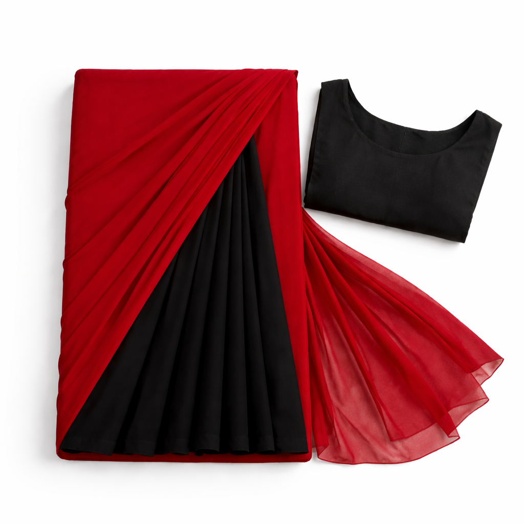 Scarlet Eclipse Georgette Ready-to-Wear Saree