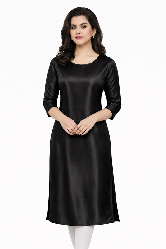 Signature Black Satin Kurti