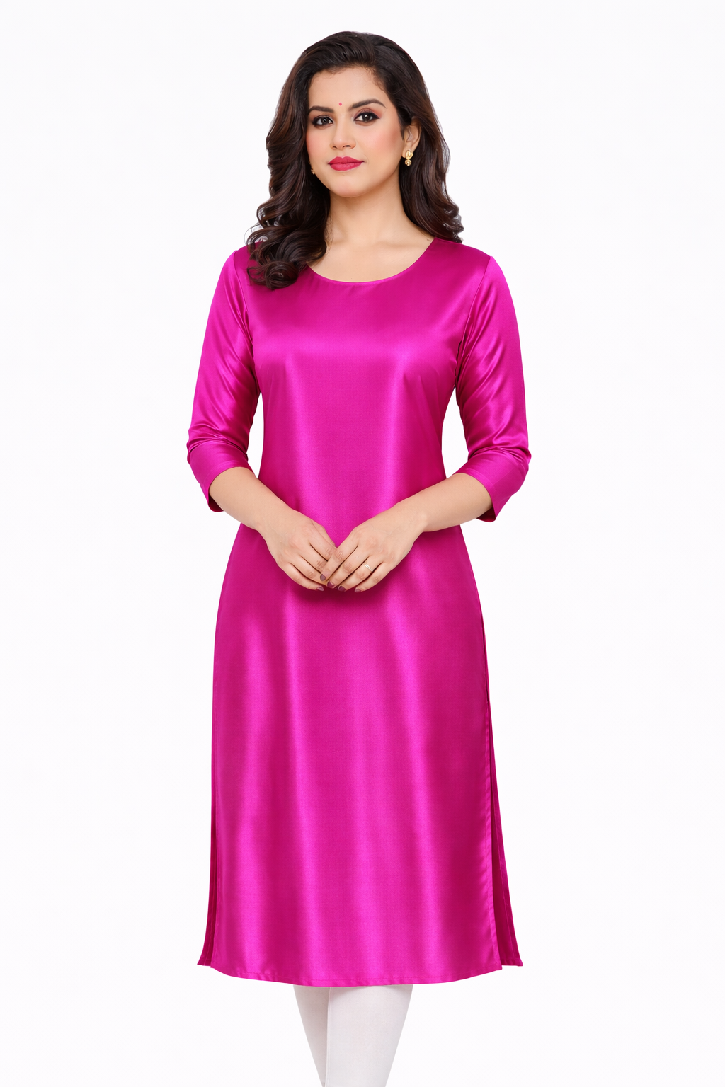 Signature Pink Satin Kurti