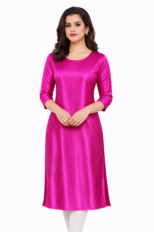 Signature Pink Satin Kurti