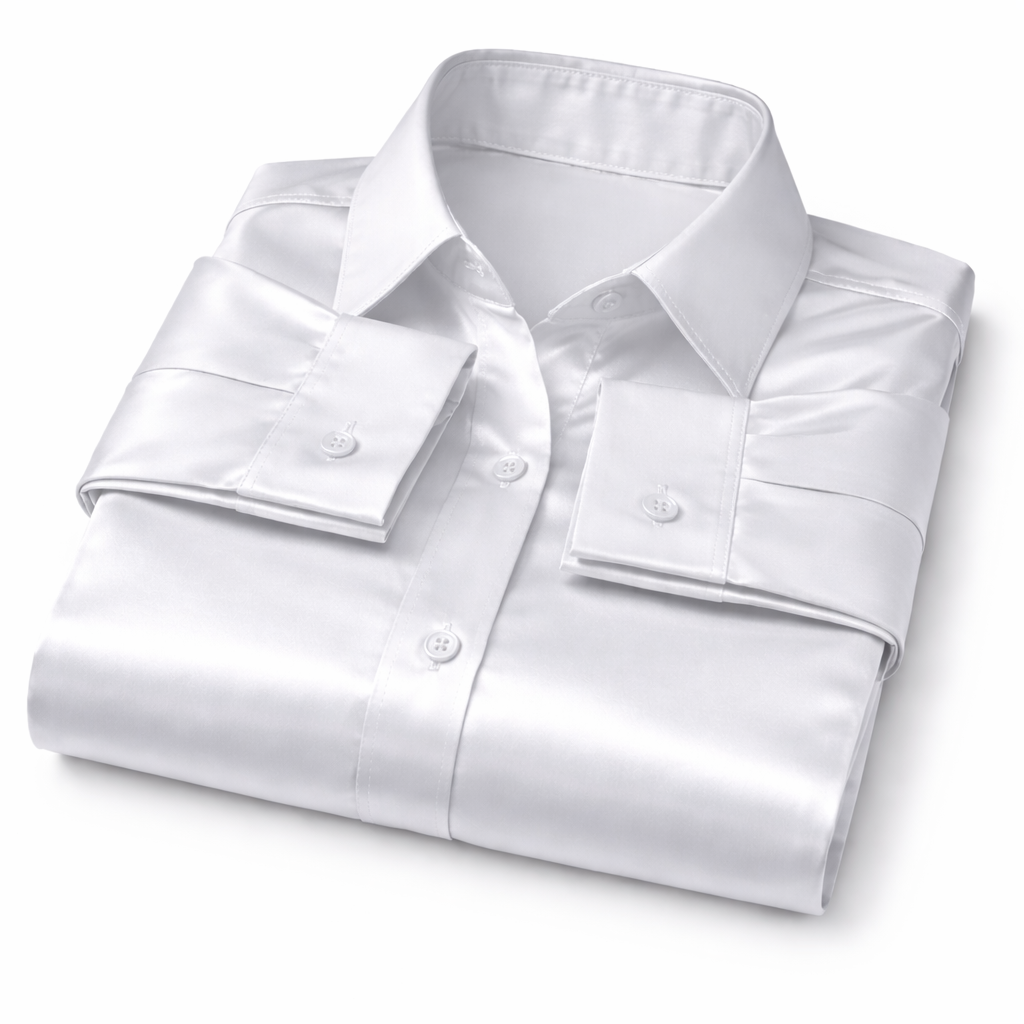 White Satin Formal Shirt for Women | Premium Silk Finish Office Wear