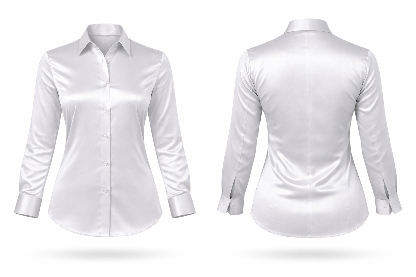 White Satin Formal Shirt for Women | Premium Silk Finish Office Wear