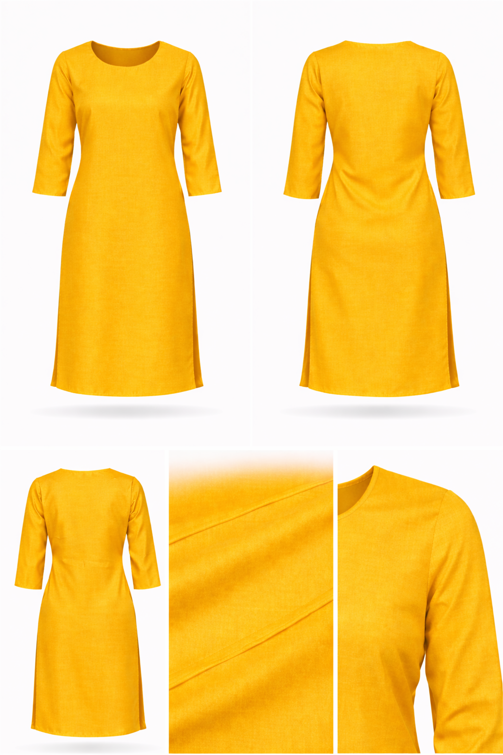 Yellow Glace Cotton Kurti